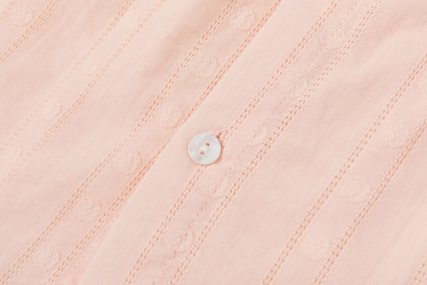 Blusa bebé niña manga larga con cuello volante color salmón 🌸 - BGV93537