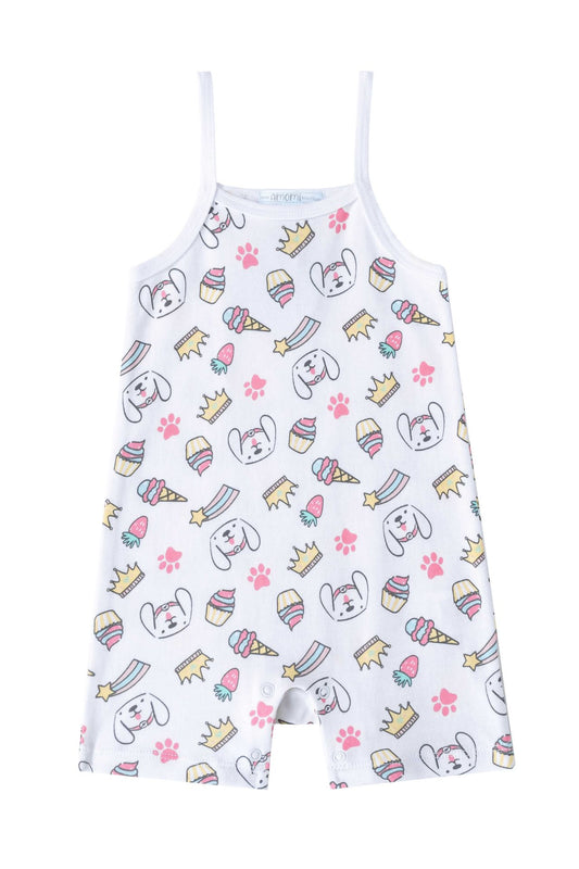 Pijama tirantes de bebe niña estampa de helados