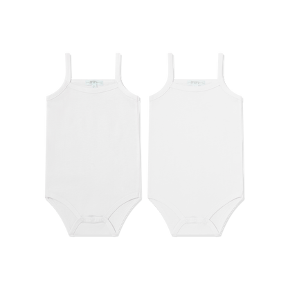 Bodies tiranta fina bebe 100% algodón pack dos unidades blancos 6-24 meses