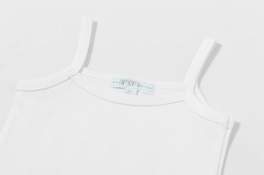 Bodies tiranta fina bebe 100% algodón pack dos unidades blancos 6-24 meses
