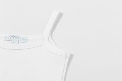 Bodies tiranta fina bebe 100% algodón pack dos unidades blancos 6-24 meses