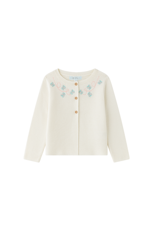 Chaqueta punto bebé niña color crudo 🤍- BGV84594