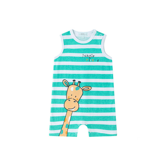 Pijama de bebé niño tirantas 100% algodon  m/c estampado pilotos jirafas