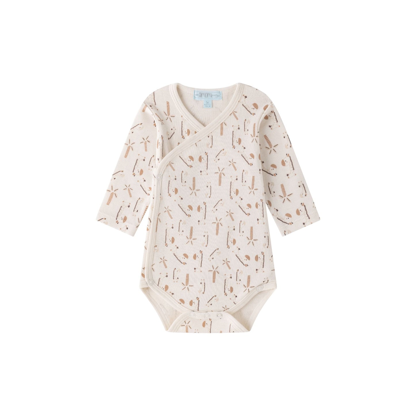 Pack 2 Bodies Bebé Manga Larga Estampados Jirafas y Palmeras 0-9 meses