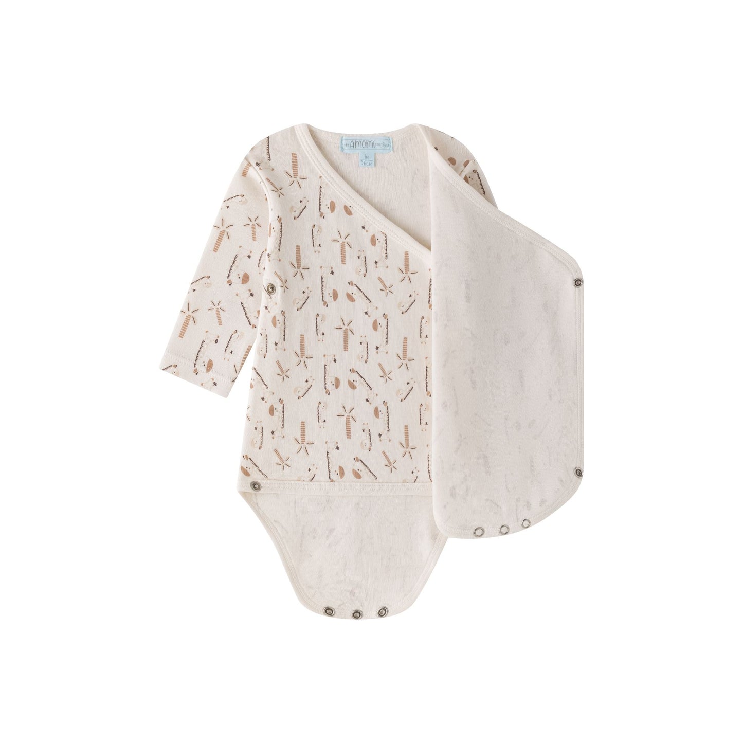 Pack 2 Bodies Bebé Manga Larga Estampados Jirafas y Palmeras 0-9 meses