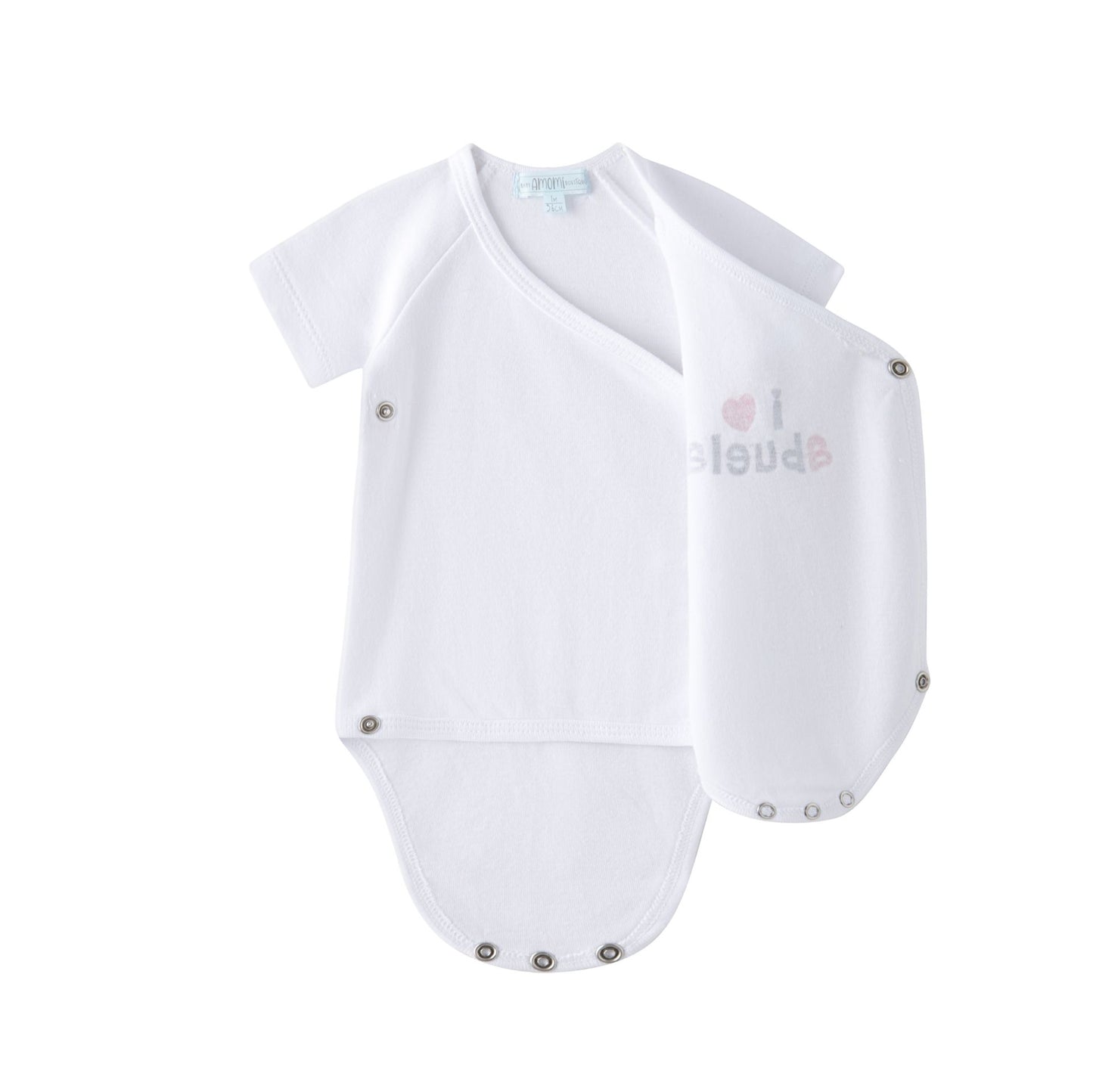 Pack 2 Bodies Cruzados Recién Nacido “I Love Abuelo & Abuela” 0-3 meses