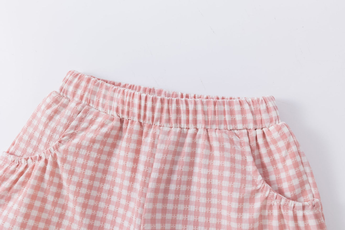 Short tejido con cintura elástica, estampado cuadros bebe 6-24 meses