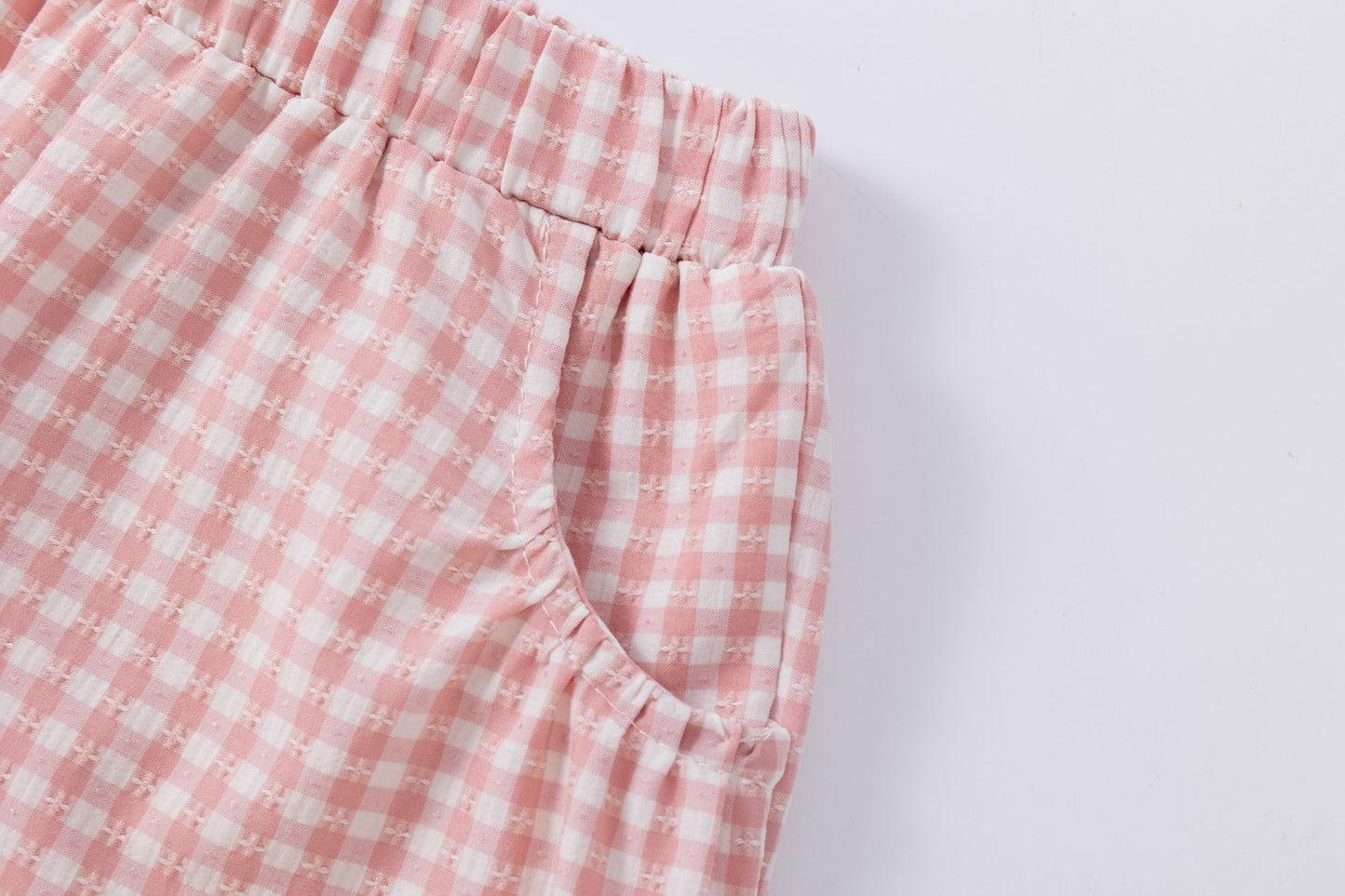 Short tejido con cintura elástica, estampado cuadros bebe 6-24 meses
