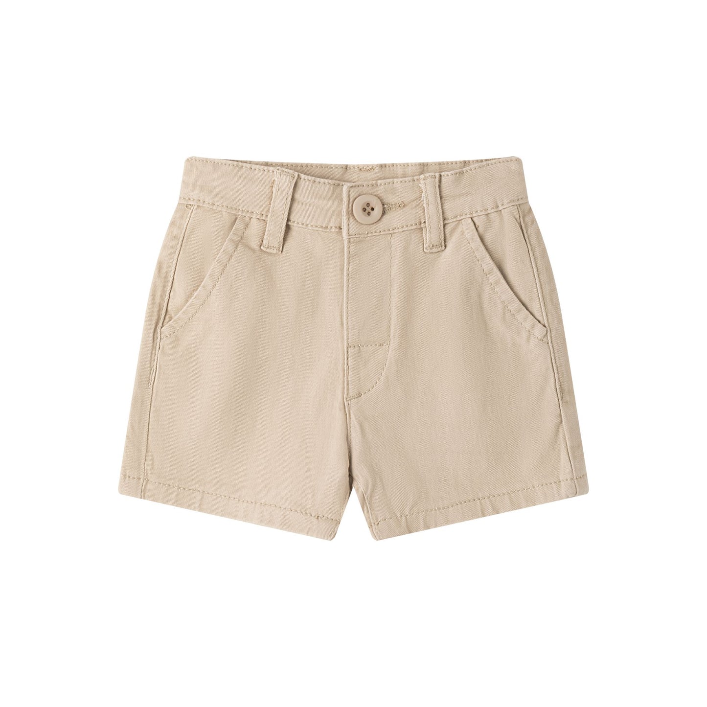 Bermuda vaquera de niño bebe, con dos bolsillos laterales y dos bolsillos de vivos en trasero de la prenda, color beige 6-24 meses