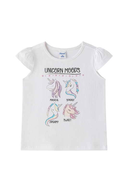 Camiseta niña manga corta unicornios 2-6 años