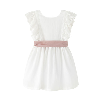 Vestido de fiesta de niña. Detalle de lazo en la cintura 3-10 años