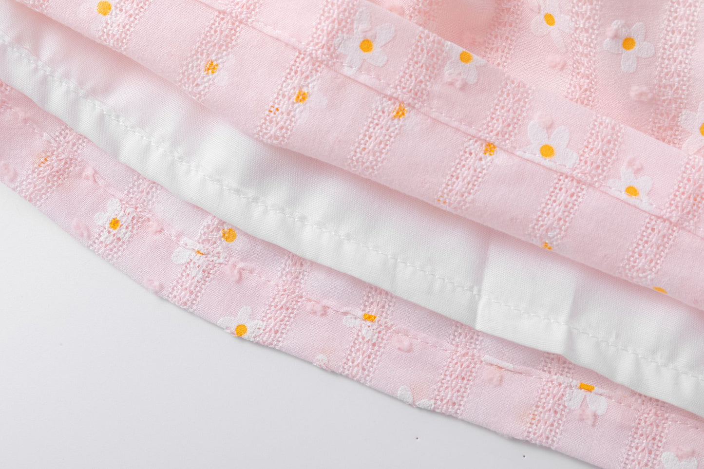 Falda de tejido estampado margaritas con cintura elástica