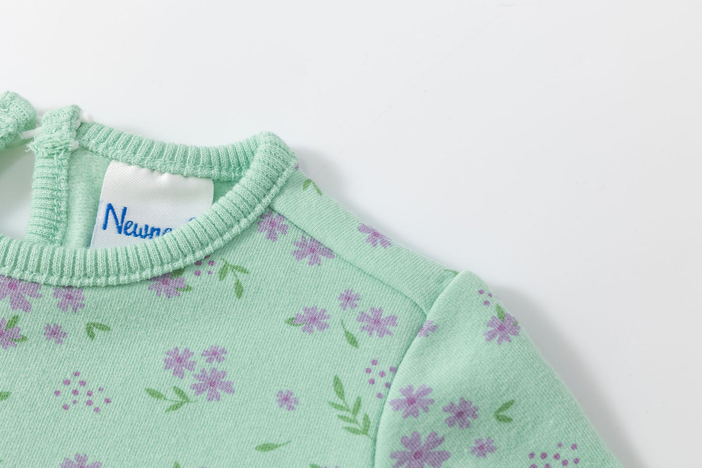 Vestido felpado bebé niña verde manga larga con frunce 🌿👶 - BGI65506