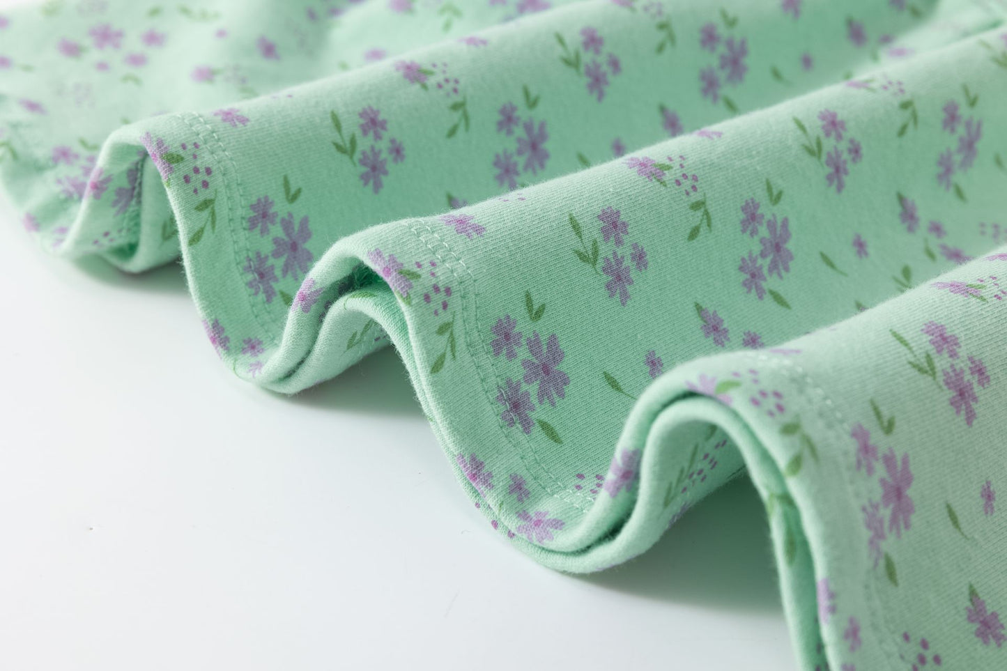 Vestido felpado bebé niña verde manga larga con frunce 🌿👶 - BGI65506