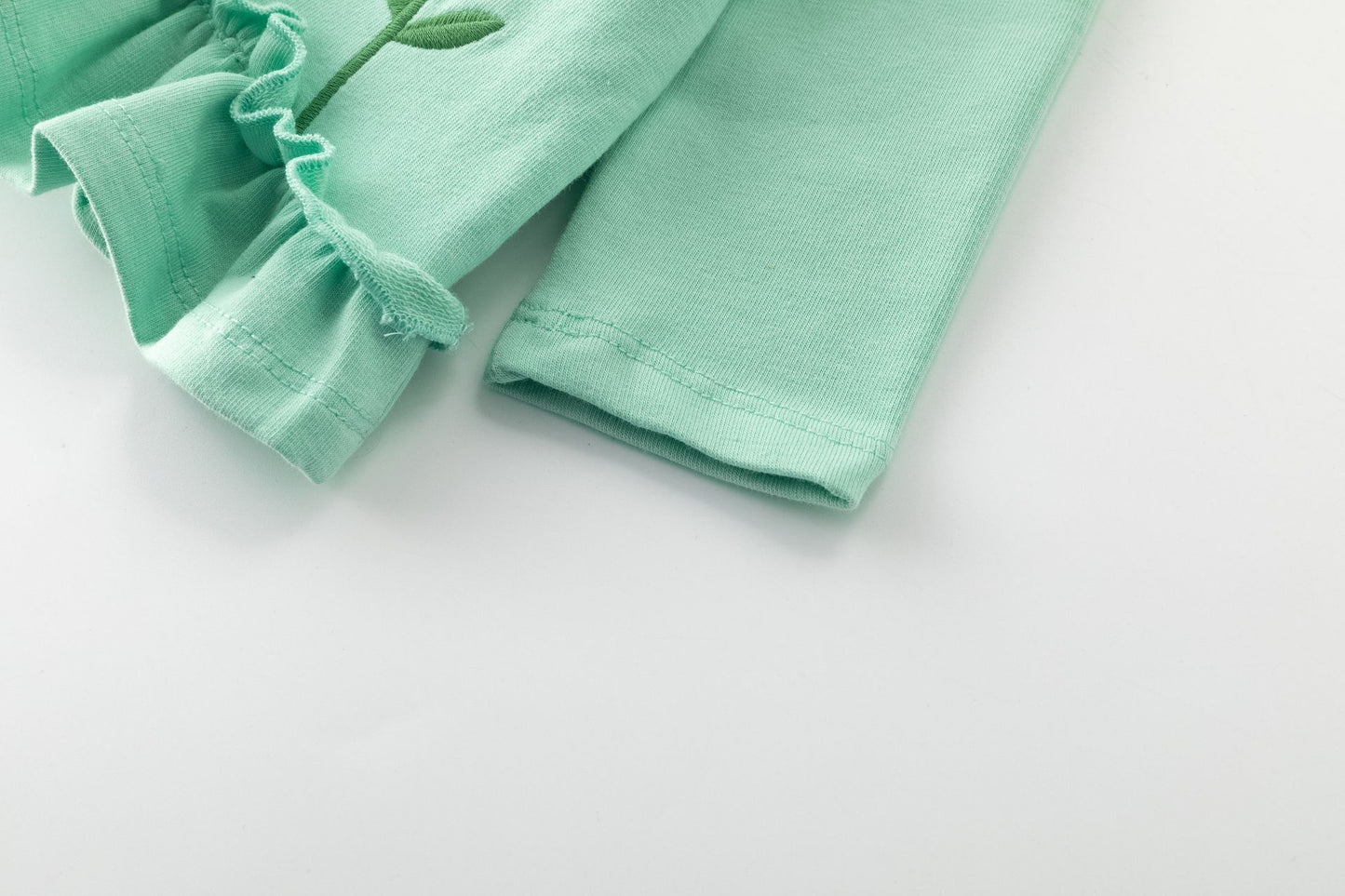 👶🌸 Conjunto bebé niña sudadera + jegging flores | Verde 6-24M - BGI65507