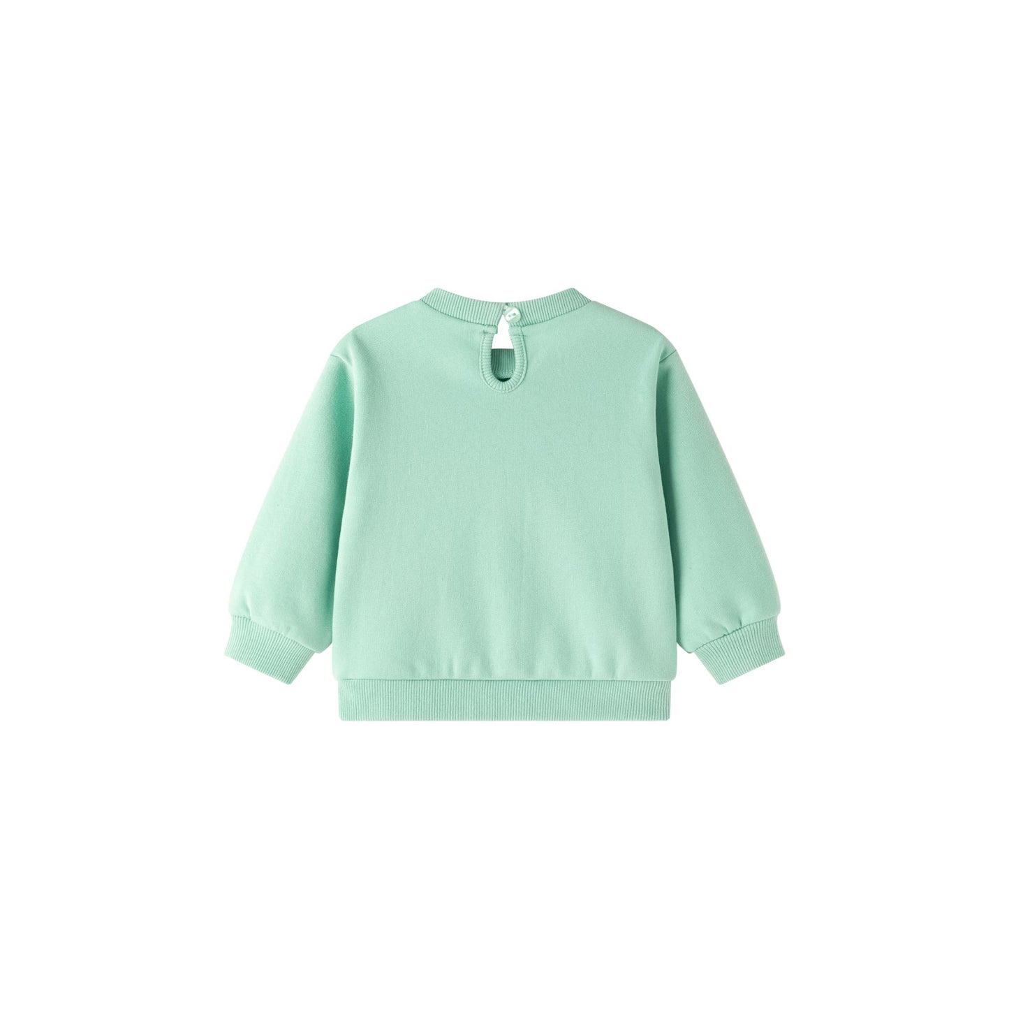 Sudadera bebé niña verde con letras borreguito y flores en relieve 🌸💚 - BGI65509