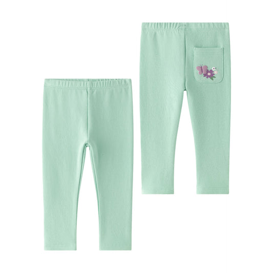 Jegging bebé niña verde con volante y flores 🌸🦋- BGI65510