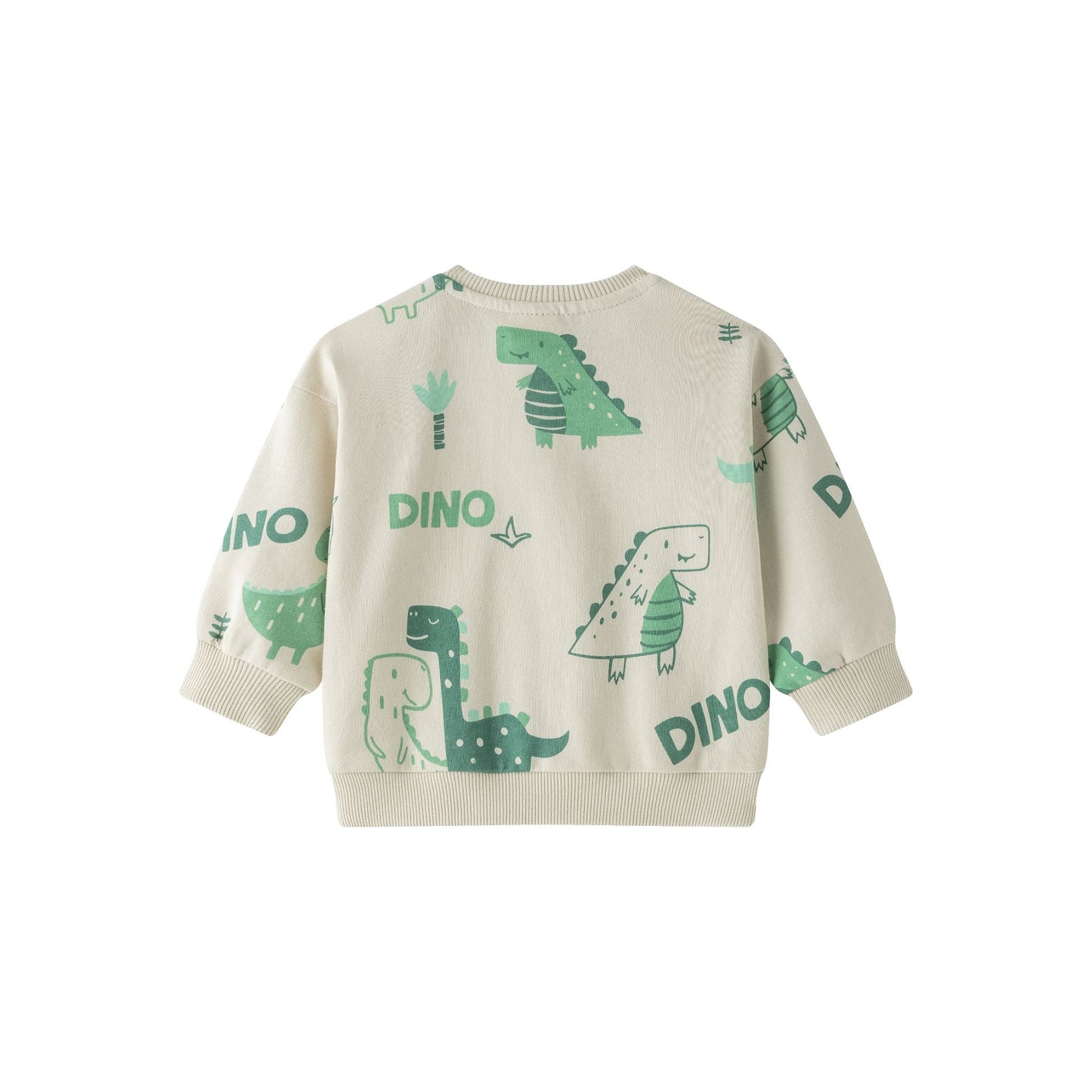 Sudadera Bebé Niño Beige con Estampado Dinosaurios 🦖 | 6-24M BBI65001