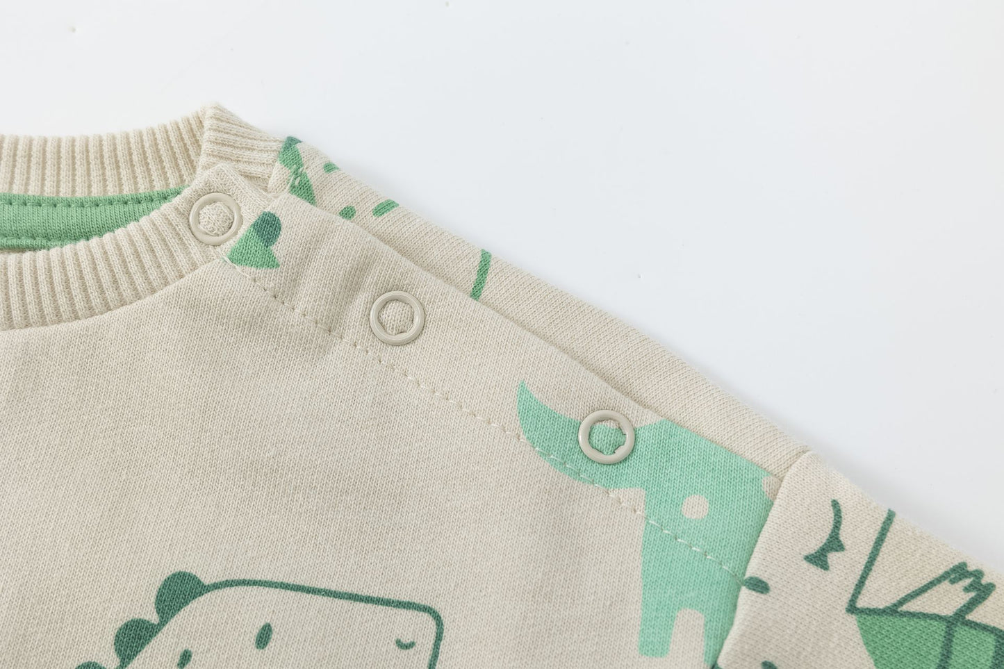 Sudadera Bebé Niño Beige con Estampado Dinosaurios 🦖 | 6-24M BBI65001