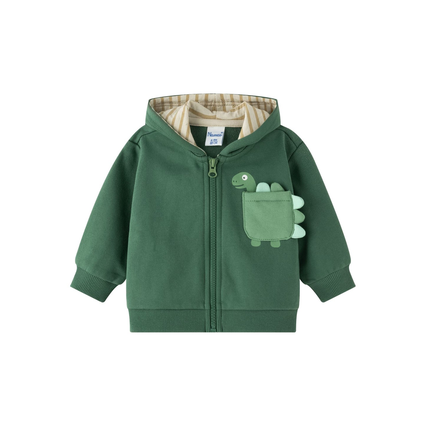 🦖🧥 Chaqueta con capucha bebé niño perchada | Verde | 6-24M - BBI65004