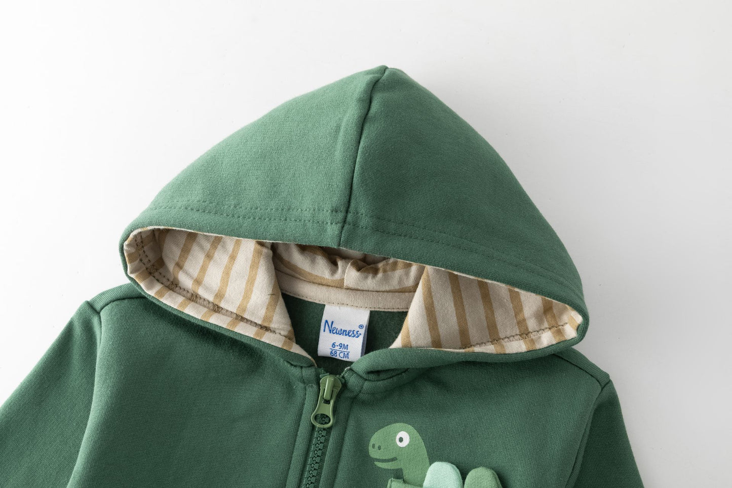 🦖🧥 Chaqueta con capucha bebé niño perchada | Verde | 6-24M - BBI65004