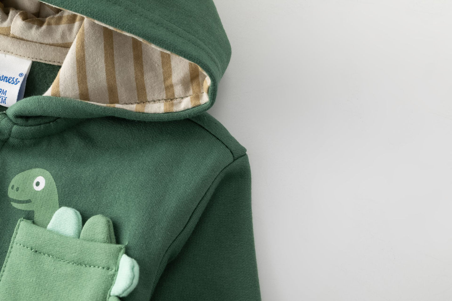 🦖🧥 Chaqueta con capucha bebé niño perchada | Verde | 6-24M - BBI65004