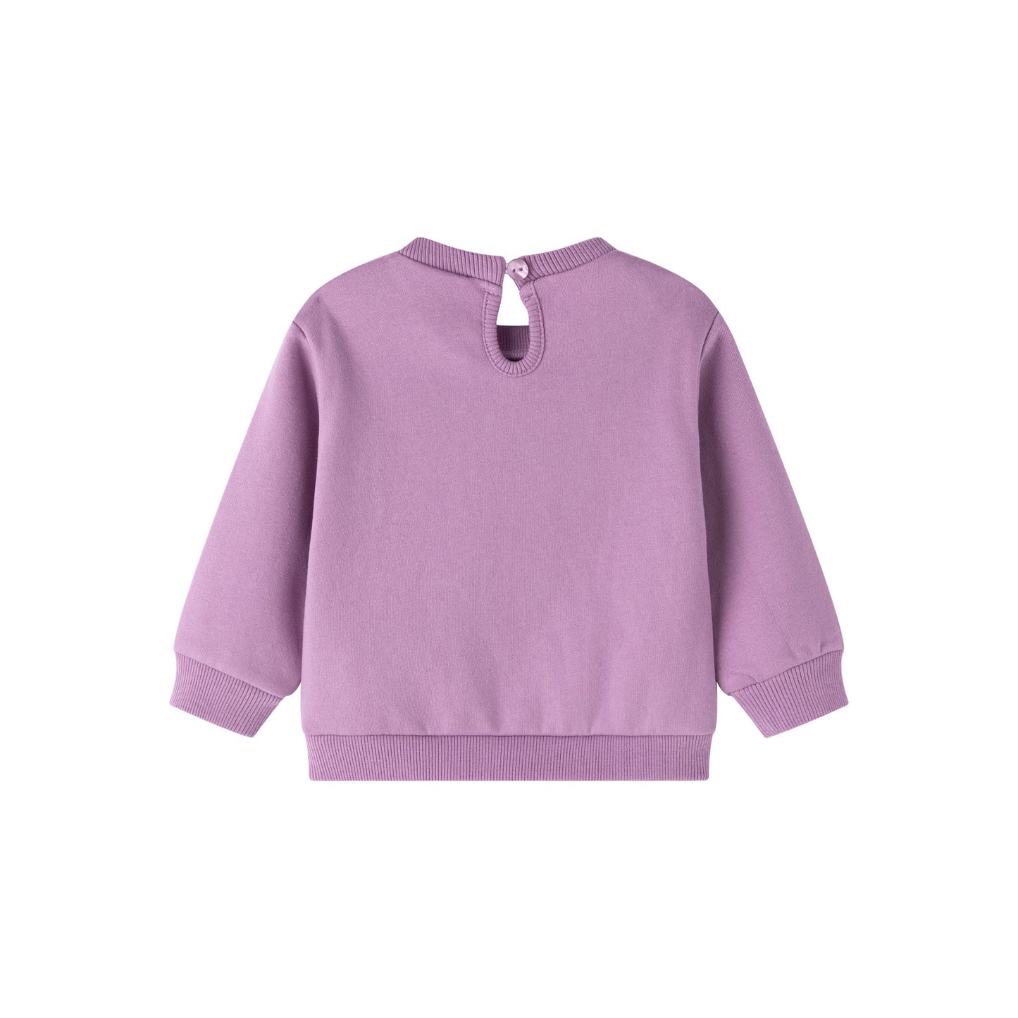👶💜 Sudadera bebé niña afelpada con volante y flores bordadas | Morado 6-24M - BGI65511