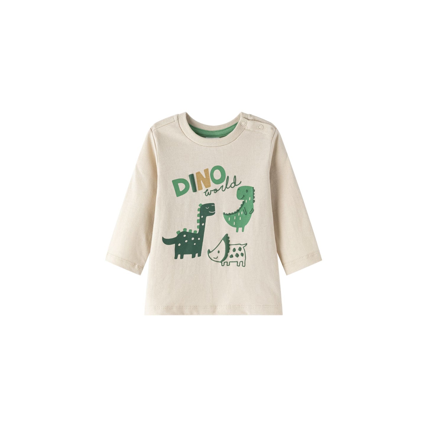 👶🦖 Camiseta bebé niño manga larga Dino | Color Camel 6-24M -BBI65006