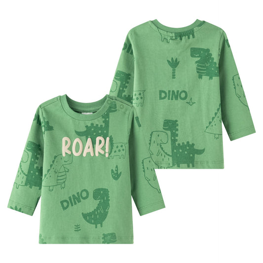 Camiseta Bebé Niño Verde con Estampado Dinosaurio y Texto "ROAR" | 6-24M BBI65007