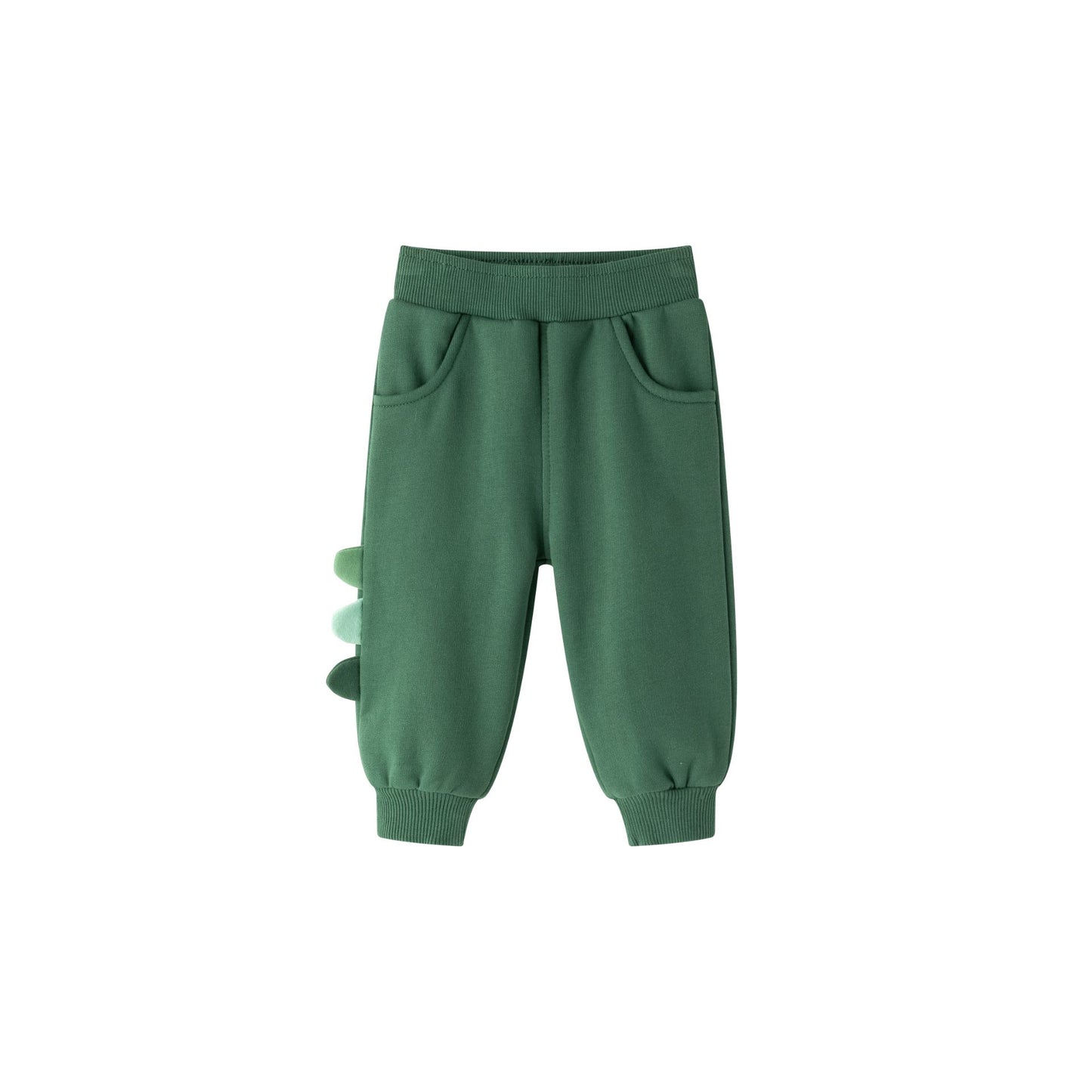 👶🦖 Pantalón deportivo afelpado bebé niño | Verde con detalle Dino | 6-24M - BBI65010