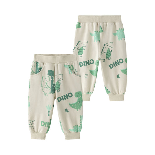 👶🦖 Pantalón deportivo bebé niño afelpado dinos | Camel 6-24M -BBI65011