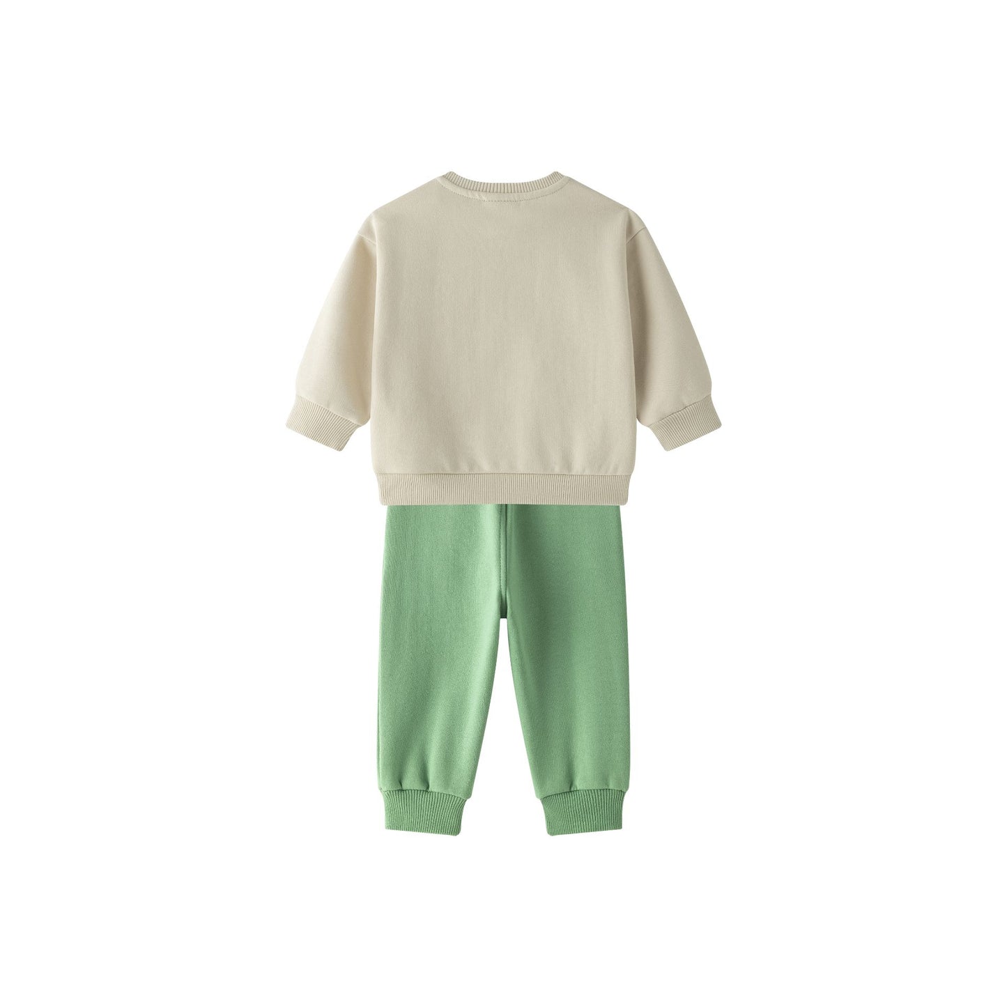 🦖👶 Conjunto bebé niño sudadera + pantalón dinos | Beige/Verde 6-24M -BBI65012