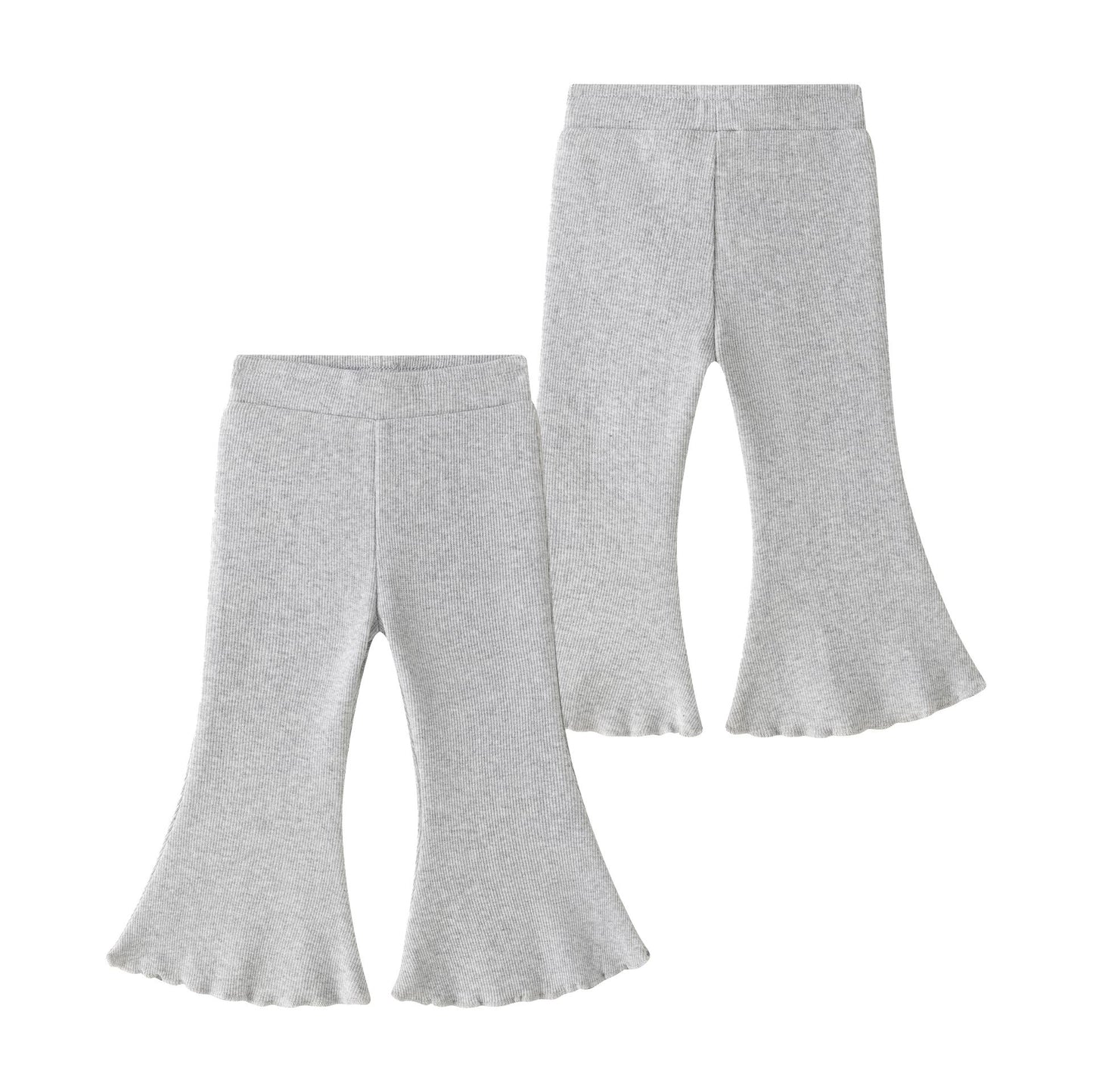 👶 Pantalón largo canalé gris bebé niño/niña con cintura elástica | 6-24M - BGI65534