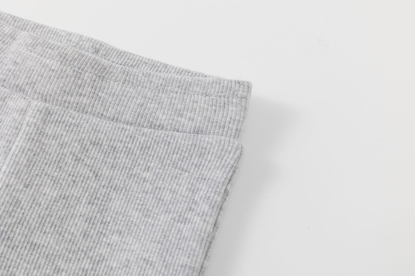 👶 Pantalón largo canalé gris bebé niño/niña con cintura elástica | 6-24M - BGI65534