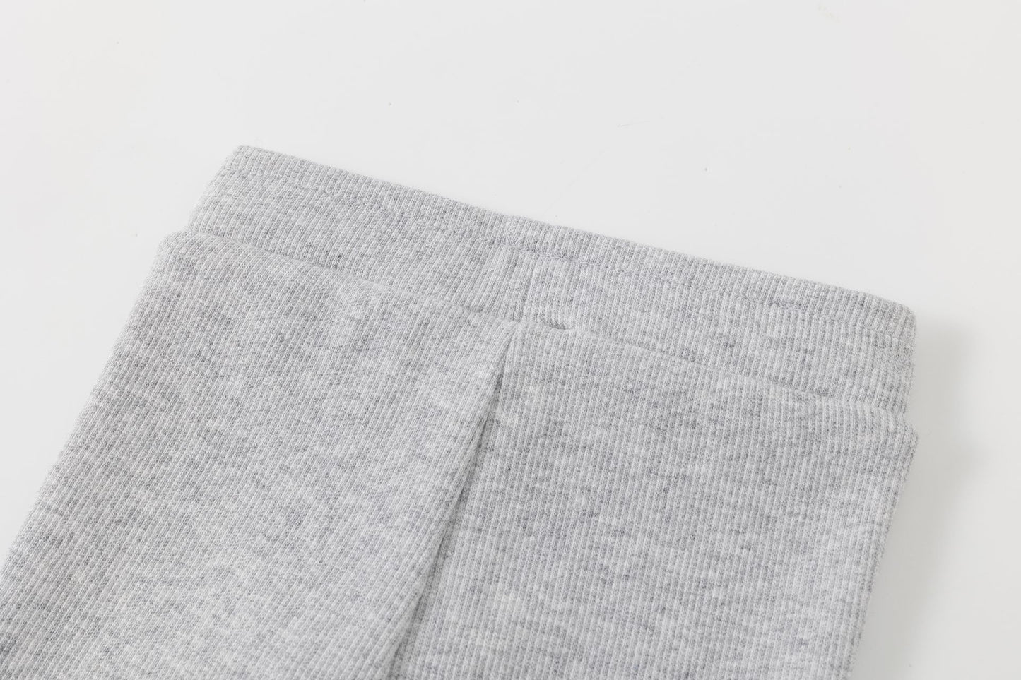 👶 Pantalón largo canalé gris bebé niño/niña con cintura elástica | 6-24M - BGI65534