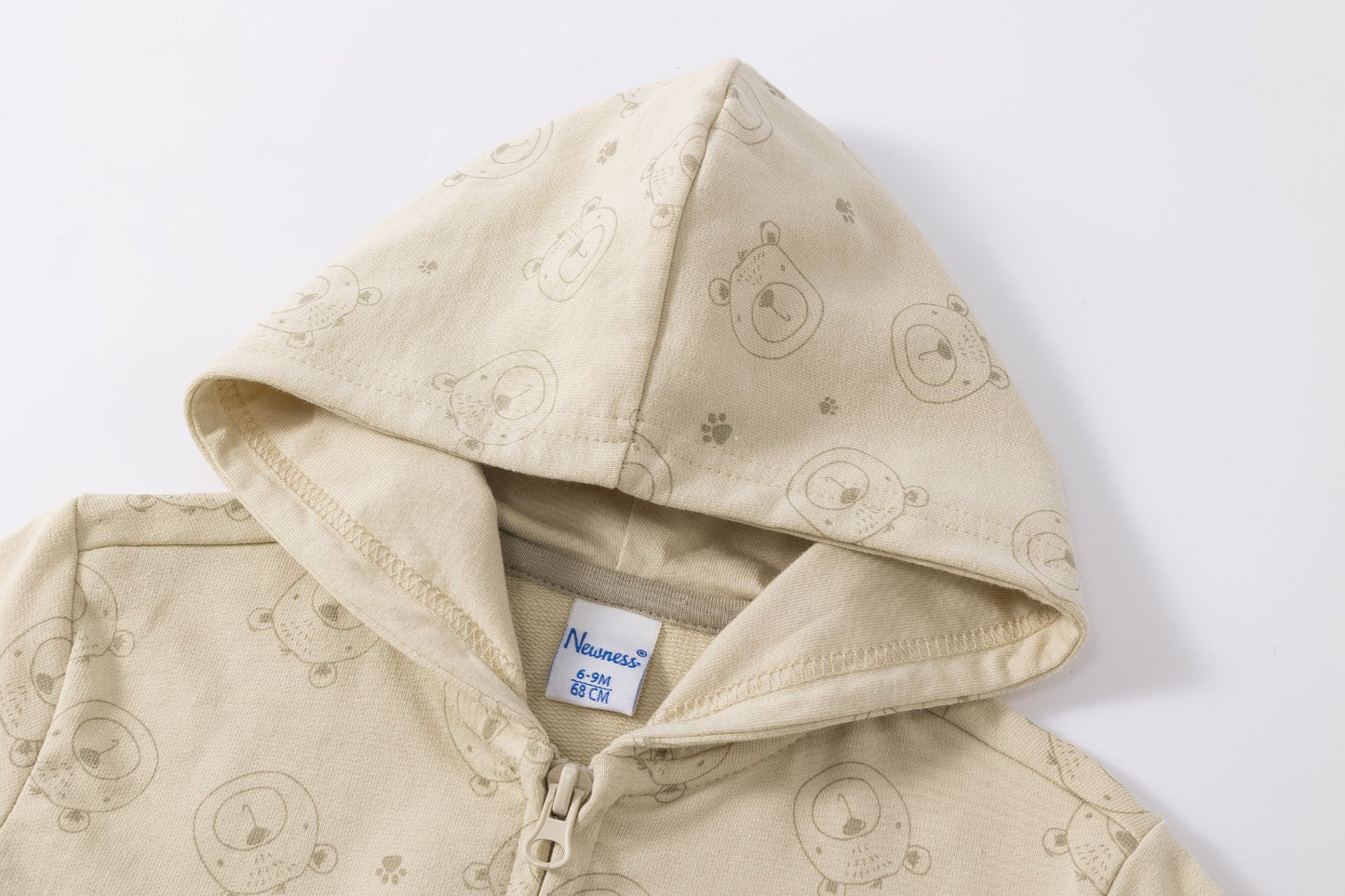 Chaqueta Bebé Niño con Capucha Camel y Bolsillos Osito (6-24M) 🐻🧡