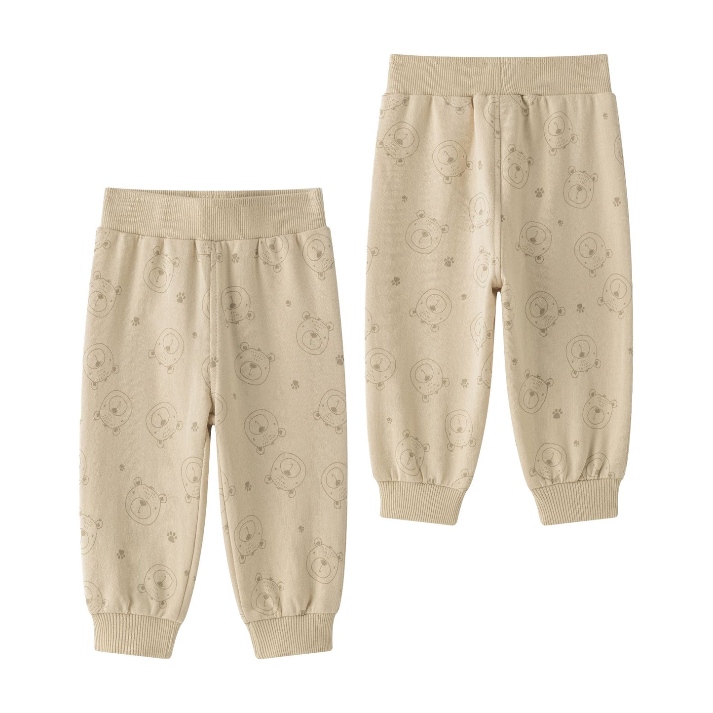 Pantalón Deportivo Bebé Niño Camel con Estampado Ositos (6-24M) 🐻👶