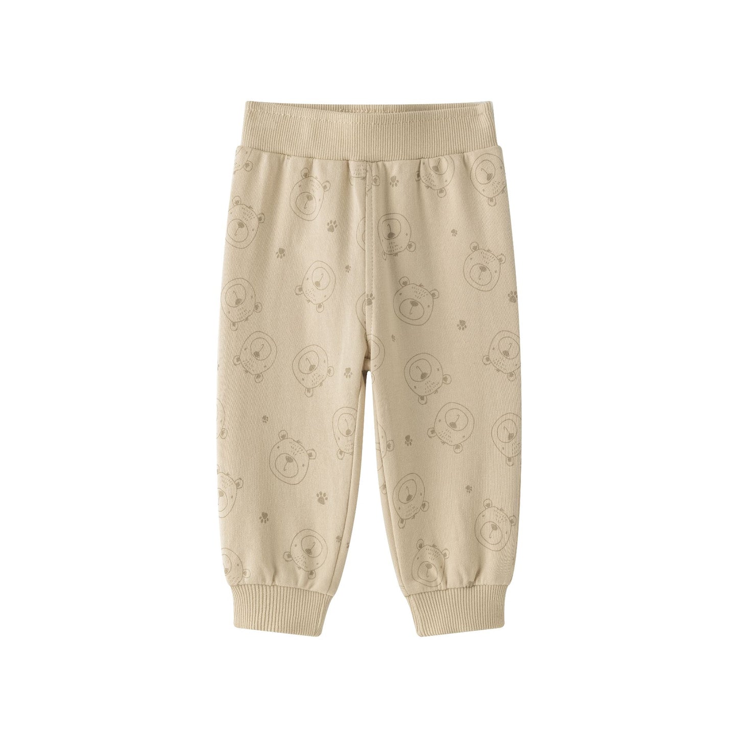 Pantalón Deportivo Bebé Niño Camel con Estampado Ositos (6-24M) 🐻👶