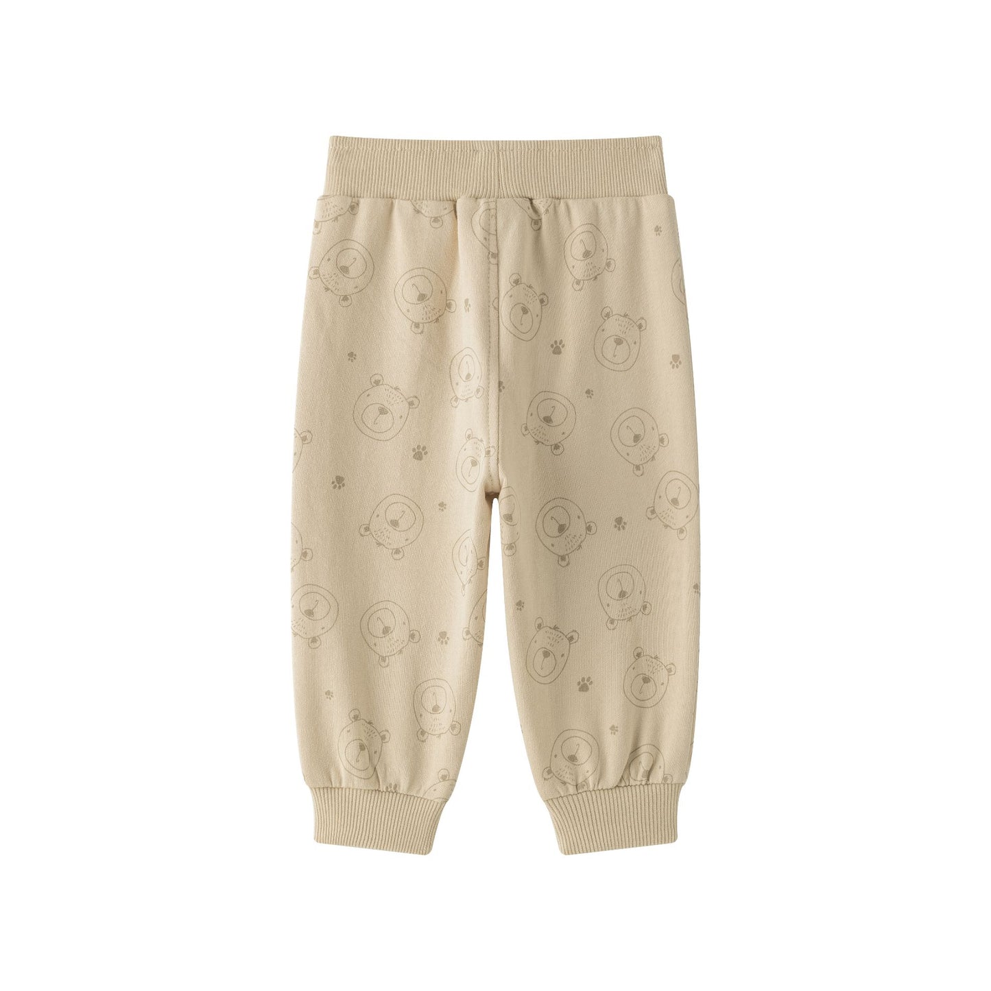 Pantalón Deportivo Bebé Niño Camel con Estampado Ositos (6-24M) 🐻👶