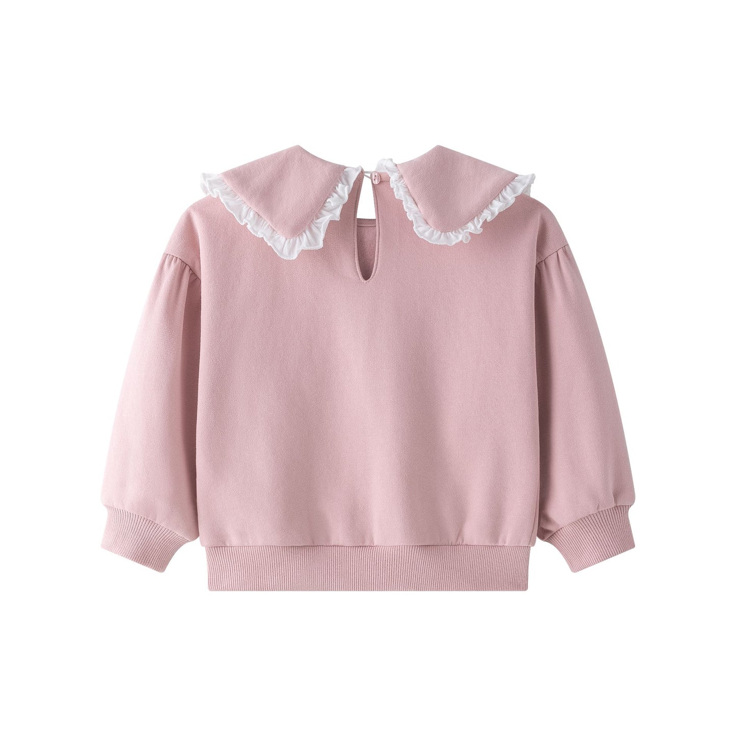 Sudadera Afelpada Niña – Cuello Peter Pan y Mangas Caídas (2-6 años) 🌸