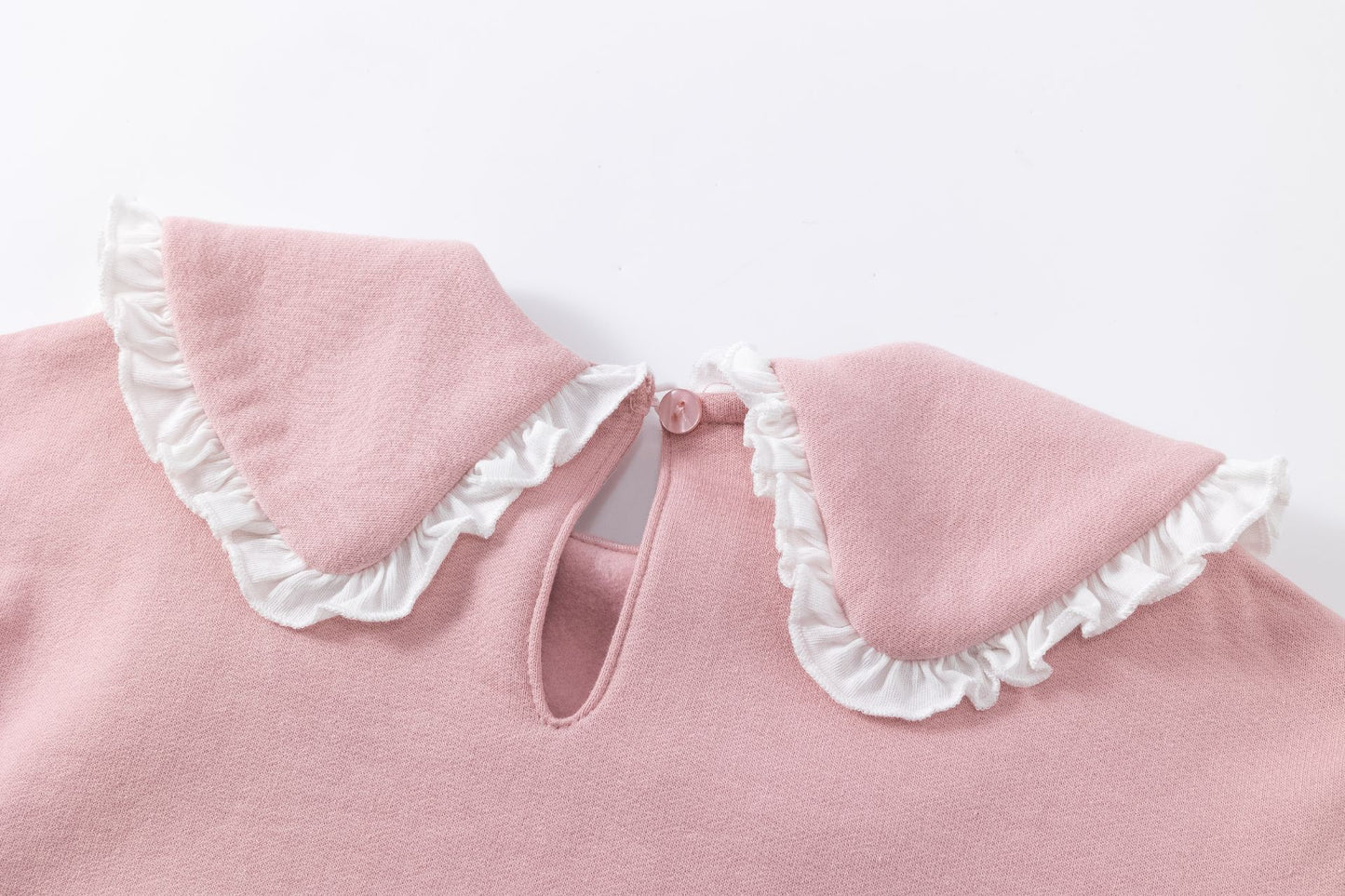Sudadera Afelpada Niña – Cuello Peter Pan y Mangas Caídas (2-6 años) 🌸