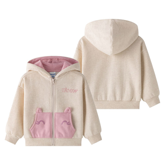 Chaqueta afelpada niña crudo con orejitas 🐻 2-6 años