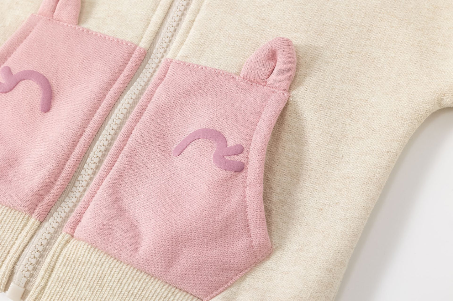 Chaqueta afelpada niña crudo con orejitas 🐻 2-6 años