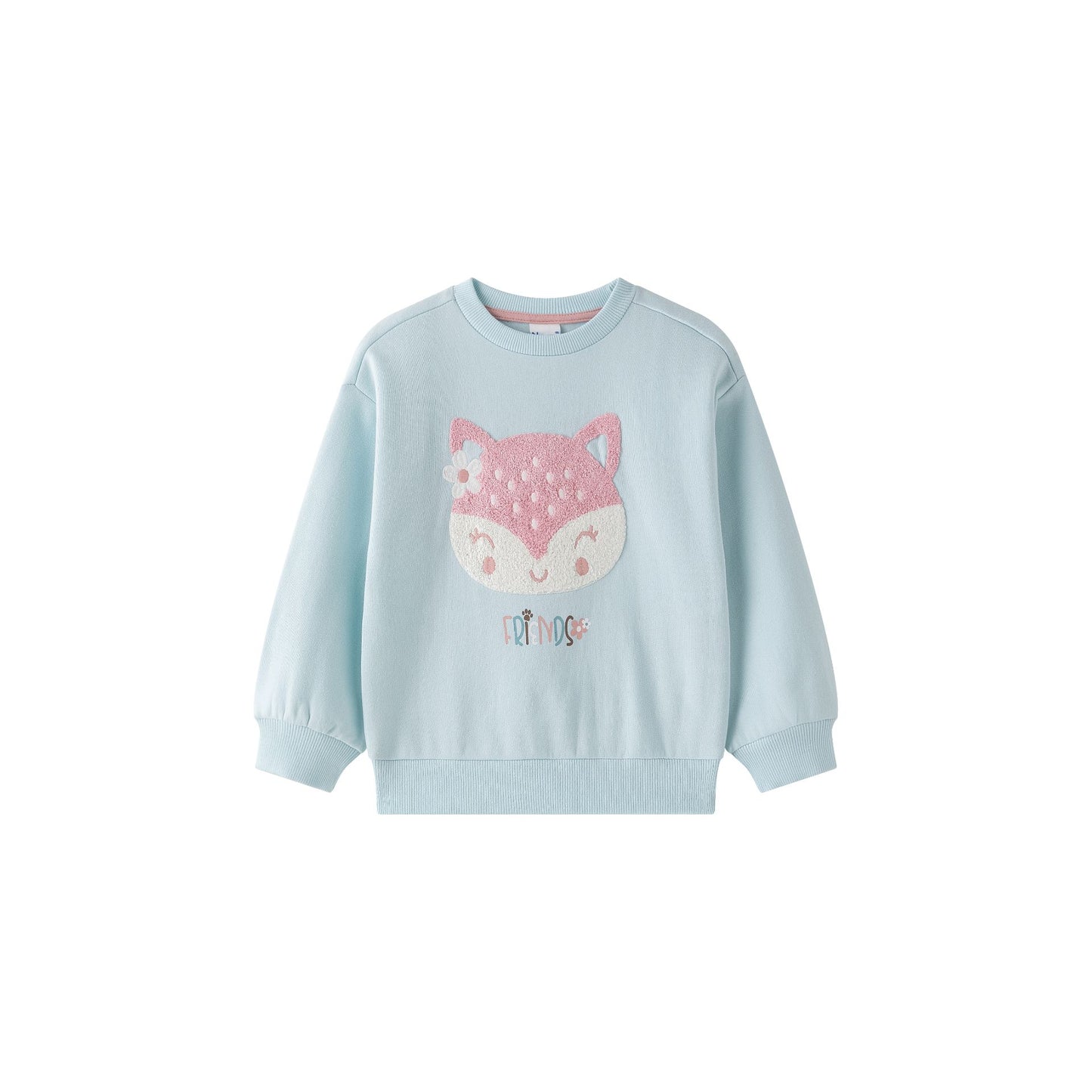 Sudadera afelpada verde con zorrito bordado niña 2-6 años 🦊💚