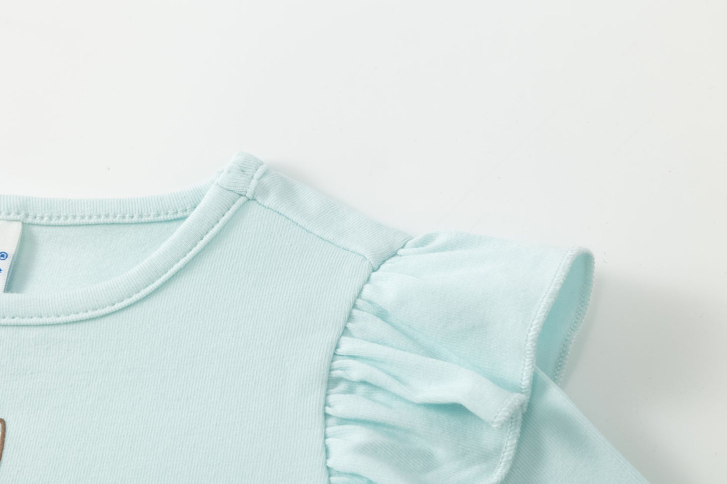 Camiseta verde con volantes y conejito niña 2-6 años 🐰✨