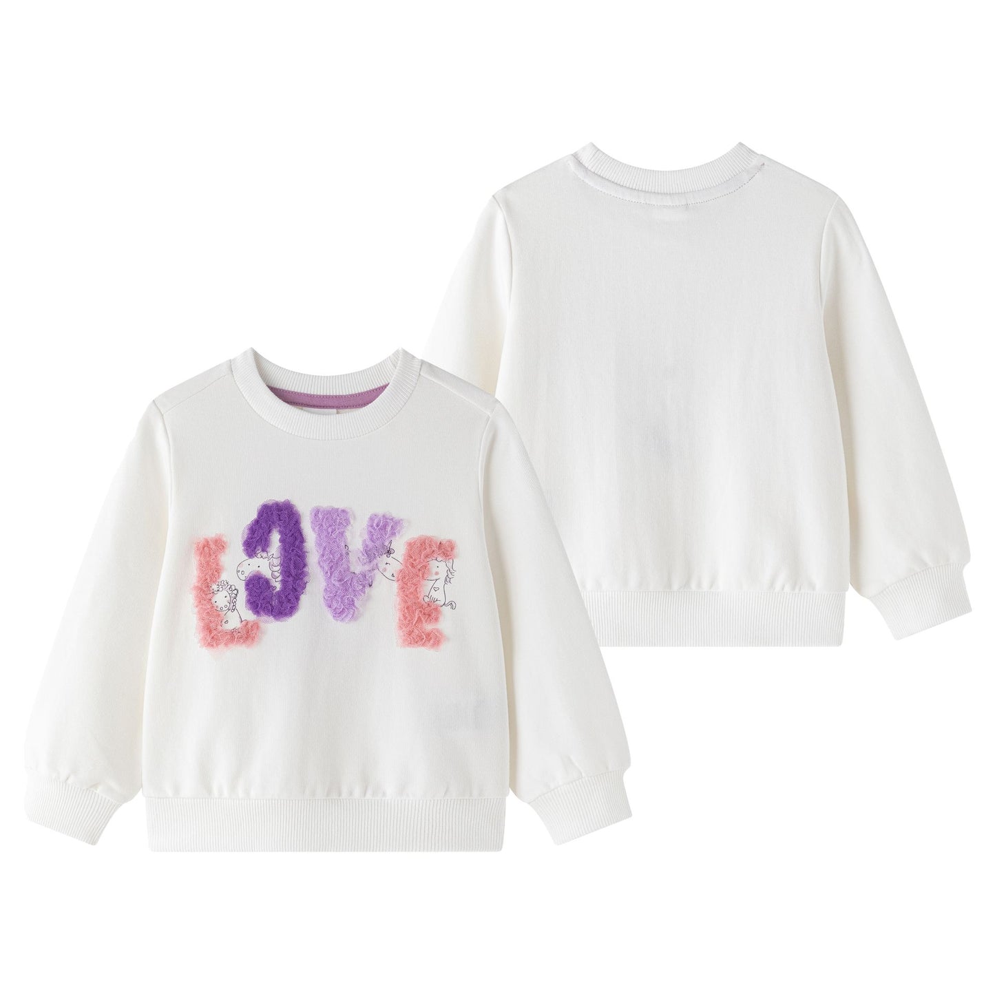 ✨ Sudadera afelpada niña unicornios crudo | 2-6 años