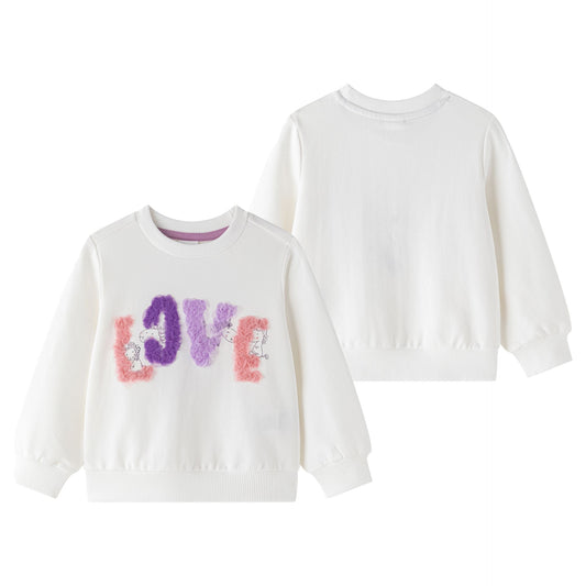 ✨ Sudadera afelpada niña unicornios crudo | 2-6 años