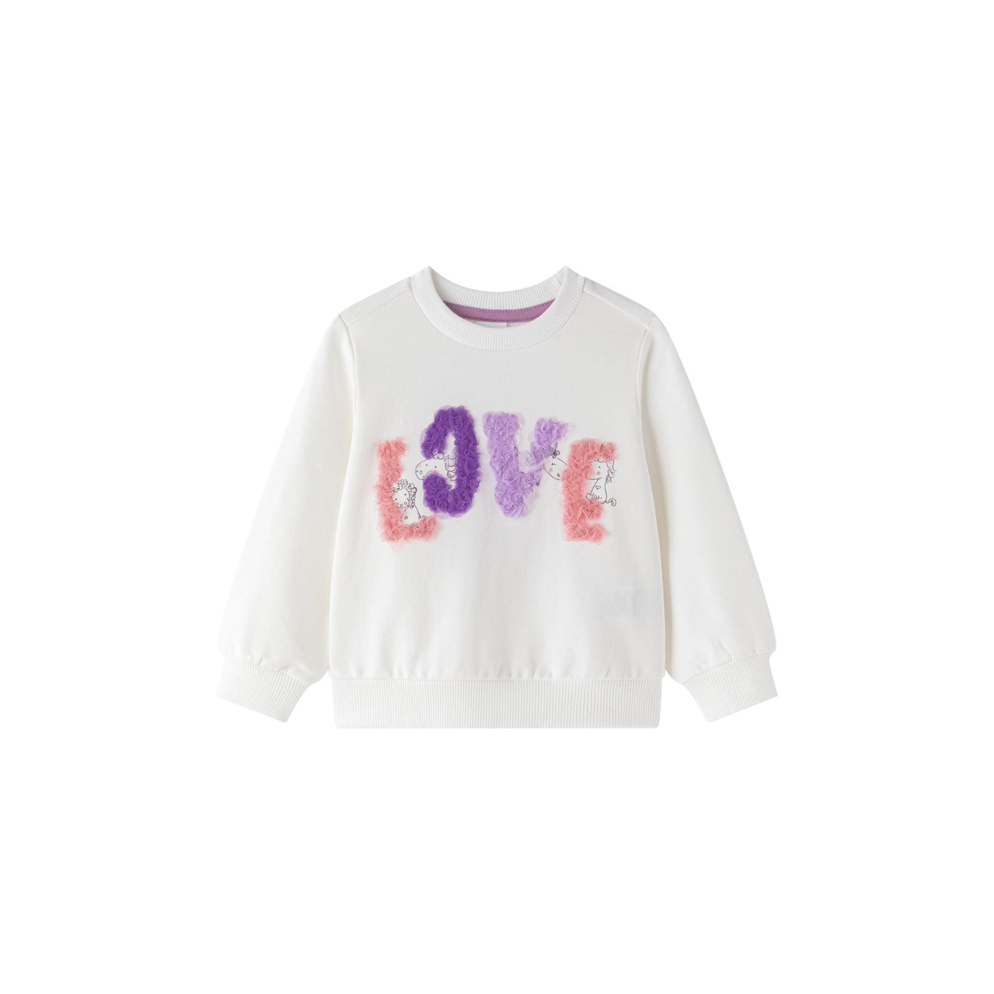 ✨ Sudadera afelpada niña unicornios crudo | 2-6 años