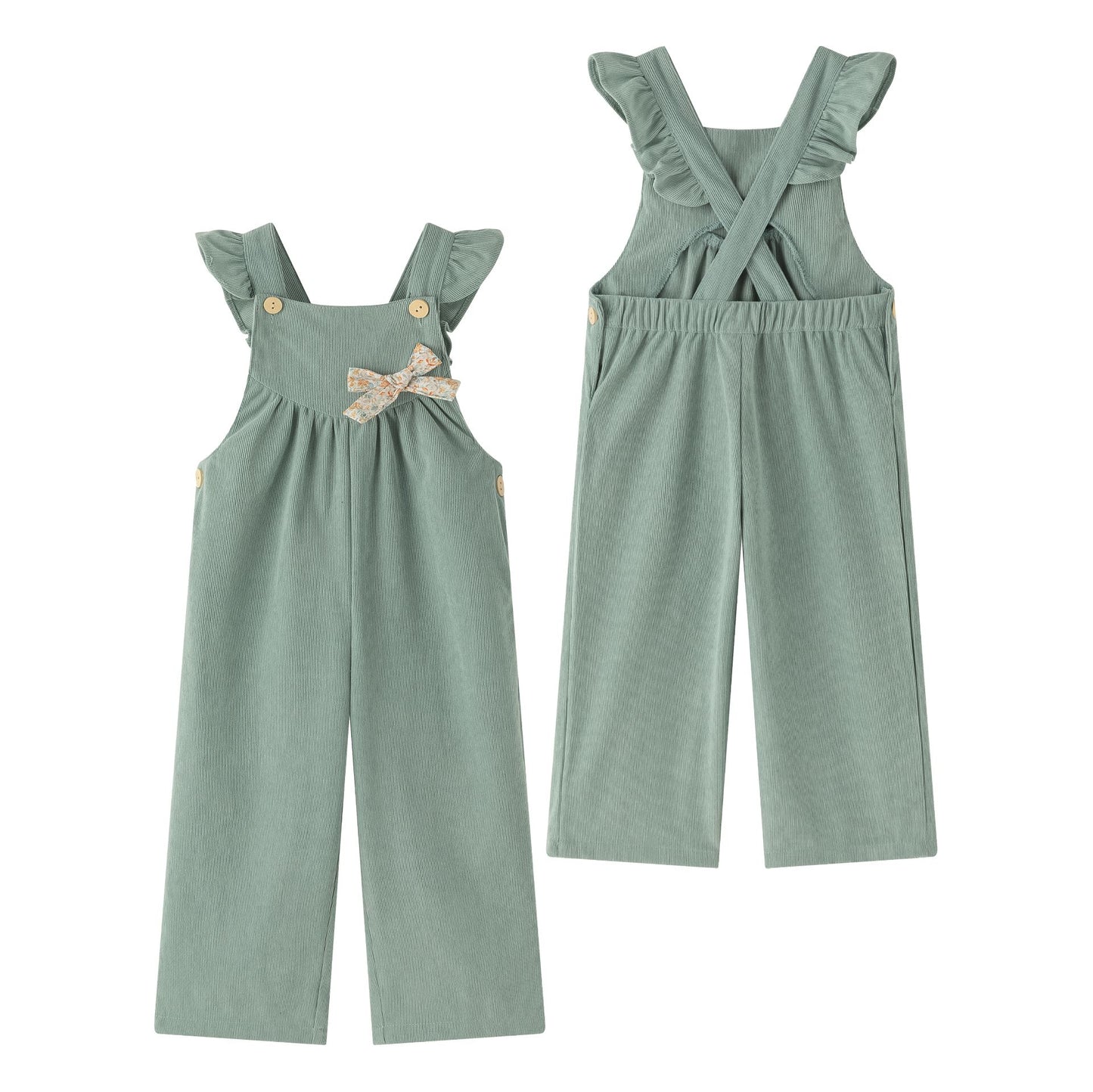 Peto Largo Niña de Micropana – Lacito de Flores Amarillas y Volantes (2-6 años) 💚🌼