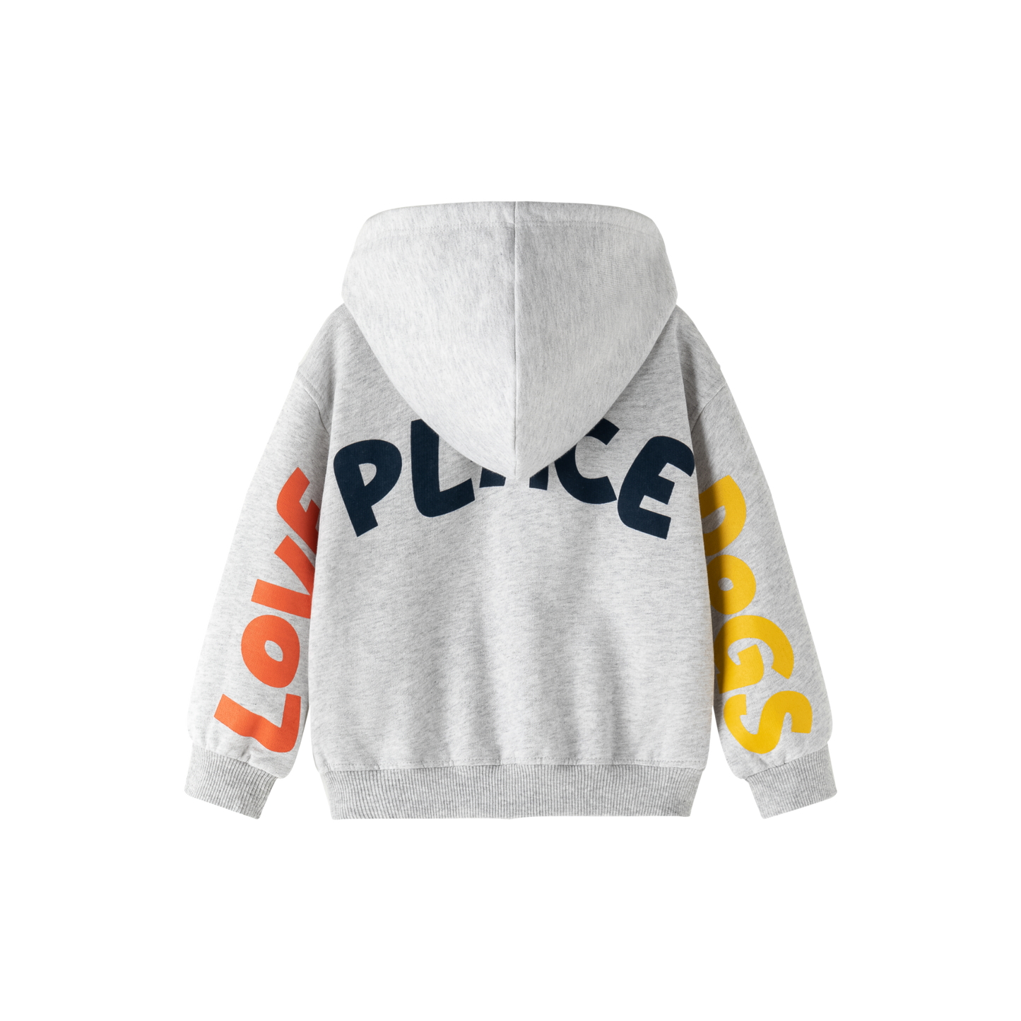 Chaqueta niño felpa gris claro con capucha y gráfico animal | 2-6 años